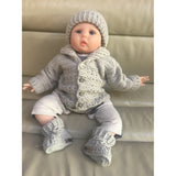 Corbin Baby Cardigan Hat Booties Set to 2 Years | Crochet Pattern PDF | English