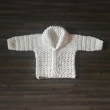 Corbin Newborn Baby Cardigan Hat and Booties Set | Crochet Pattern PDF | English
