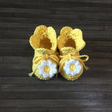 Daisy Crochet Baby Booties Pattern (Preemie–12 Months) English Only