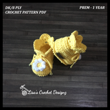 Daisy Crochet Baby Booties Pattern (Preemie–12 Months) English Only