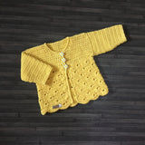 Daisy Crochet Baby Cardigan Newborn to 1 Year | Crochet Pattern PDF | English