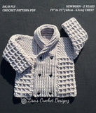 Dean Baby Cardigan Pattern to 2 Years | Crochet Pattern PDF | English