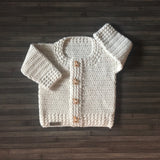 Grayson Baby Cardigan to 2 Years | Crochet Pattern PDF | English