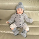Stirling Crochet Cardigan Hat Booties Set Baby 0-3 Months | Crochet Pattern PDF | English