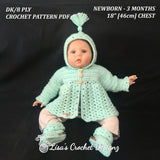 Zara Crochet Baby Hoodie and Booties 0-3 Months | Crochet Pattern PDF | English