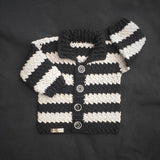 Ziggy Striped Baby Cardigan Crochet Pattern (0–3 Months) English Only