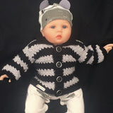 Ziggy Striped Baby Cardigan Crochet Pattern (0–3 Months) English Only