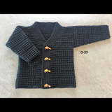 Crochet Baby Cardigan Pattern PDF – Aaron V-Neck Baby Sweater (0–3Y)