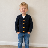 Crochet Kids Cardigan Pattern – Aaron V-Neck Sweater (3–10Y)