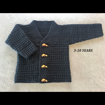 Crochet Pattern Aaron Cardigan 3-10 Years