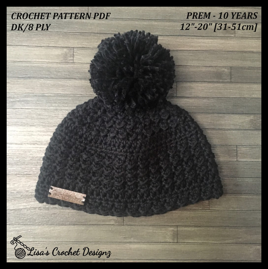 aaron crochet hat front