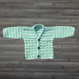 Crochet Baby Cardigan Pattern PDF – Adam V-Neck Baby Sweater (0–3Y)