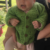 Apple Baby Cardigan Crochet Pattern PDF – Newborn to 4 Years, English Only