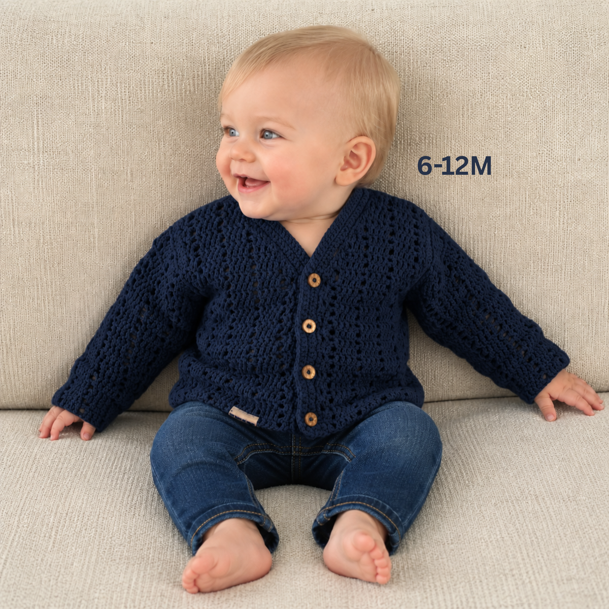 Crochet Baby Cardigan Pattern – Apple V-Neck Baby Sweater (6-12M)
