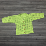 Crochet Baby Cardigan Pattern PDF – Apple V-Neck Cardigan (NB–3Y)