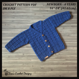 Apple Baby Cardigan Crochet Pattern PDF – Newborn to 4 Years, English Only