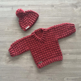 Crochet Baby & Kids Sweater & Hat Pattern PDF – Berri V-Neck Pullover Set (0–12Y)