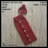 berri crochet baby sleeping bag and hat crochet pattern details