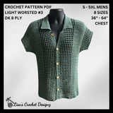 Colt Crochet Pattern – Men's Shirt (S-5XL) | Digital PDF Pattern in English