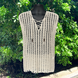 Crochet Men's Shirt Pattern (S–5XL) – Cade Mesh V-Neck Tank Top for Men & Women