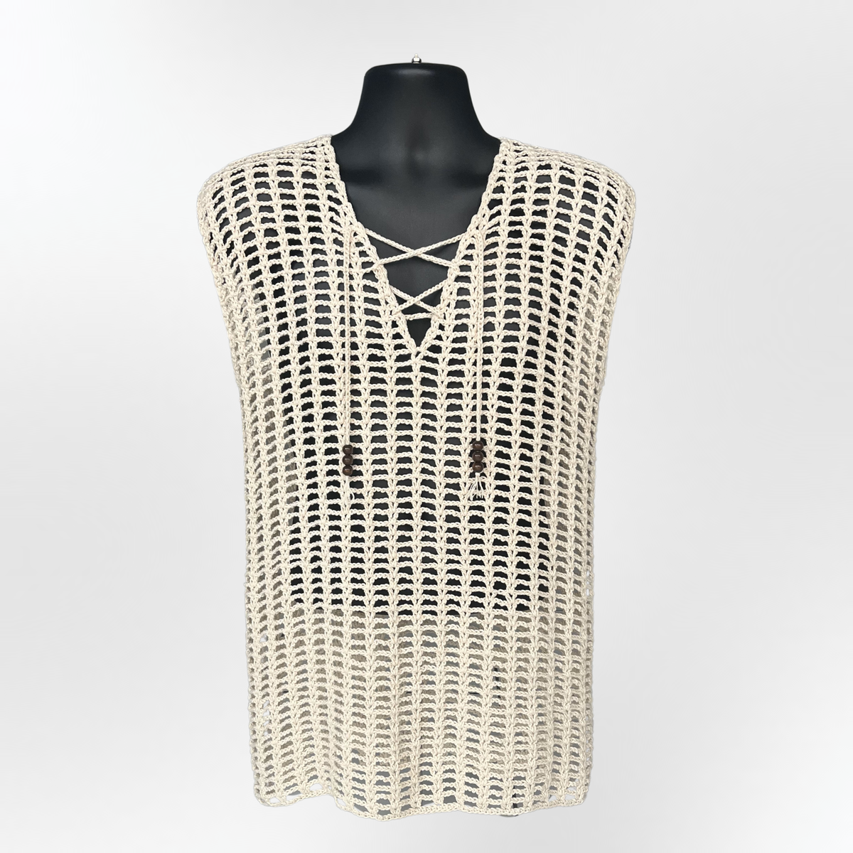 Crochet Men's Shirt Pattern (S–5XL) – Cade Mesh V-Neck Tank Top for Men & Women