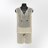 Crochet Mesh Tank Top & Shorts Set Pattern (S–5XL) – Cade Matching Summer Outfit for Men & Women