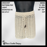 Crochet Men's Shorts Pattern – Cade Mesh Crochet Shorts (Unisex, S–5XL)