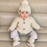 Crochet Baby Set Pattern – Caleb Cardigan, Hat & Booties (0–2Y)