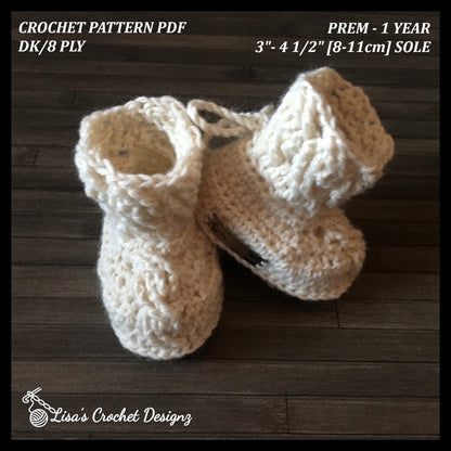 caleb crochet cabled booties