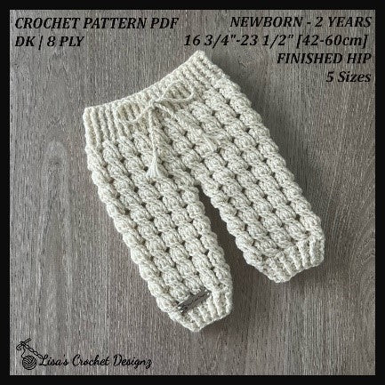 caleb crochet baby pants