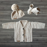 Crochet Baby Set Pattern PDF – Carter Cardigan, Hat & Booties (0–3Y)