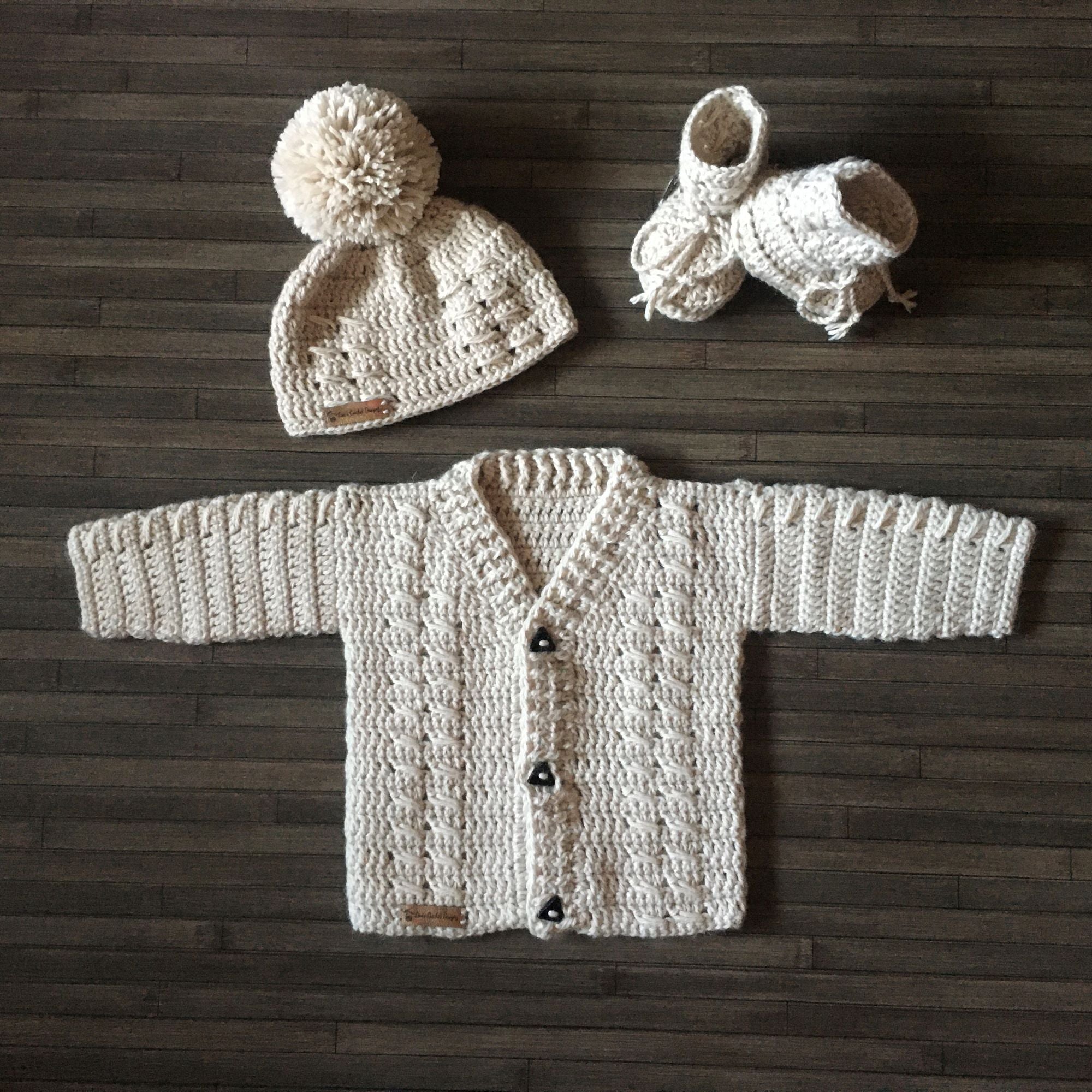 Crochet Pattern Carter Baby Cardigan Hat Booties Set to 2 Years Lisa s Crochet Designz