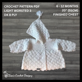 Crochet Baby Hoodie Pattern – Cherry Hooded Cardigan (6–12M)