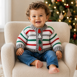 Crochet Christmas Cardigan Pattern PDF – Chrissy Holiday Sweater (Preemie–10Y)
