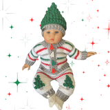 Crochet Christmas Pattern Collection – Chrissy Cardigan, Hat, Pants & Bib (Baby–10Y / Adult Hat) – English Only