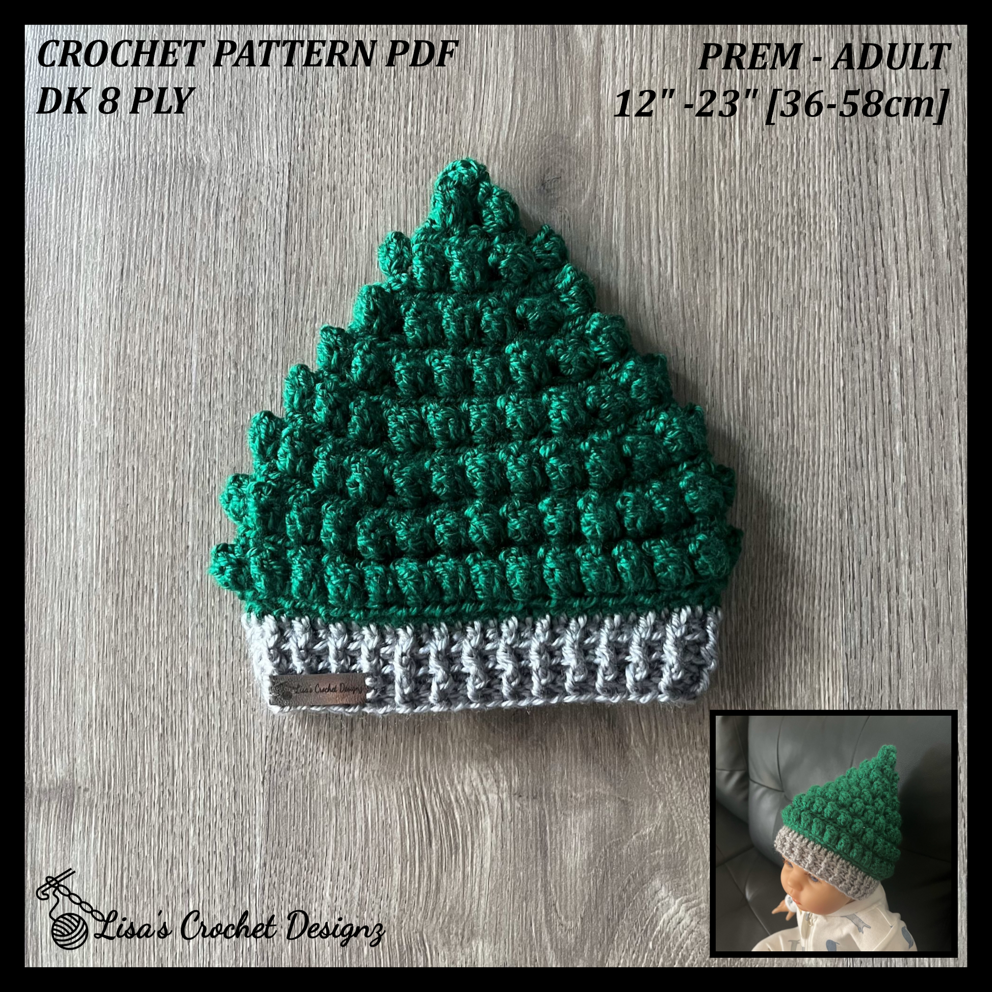 Baby christmas tree cheap hat crochet pattern free