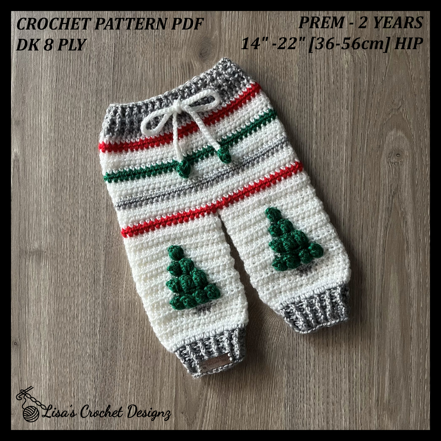 christmas crochet baby pants