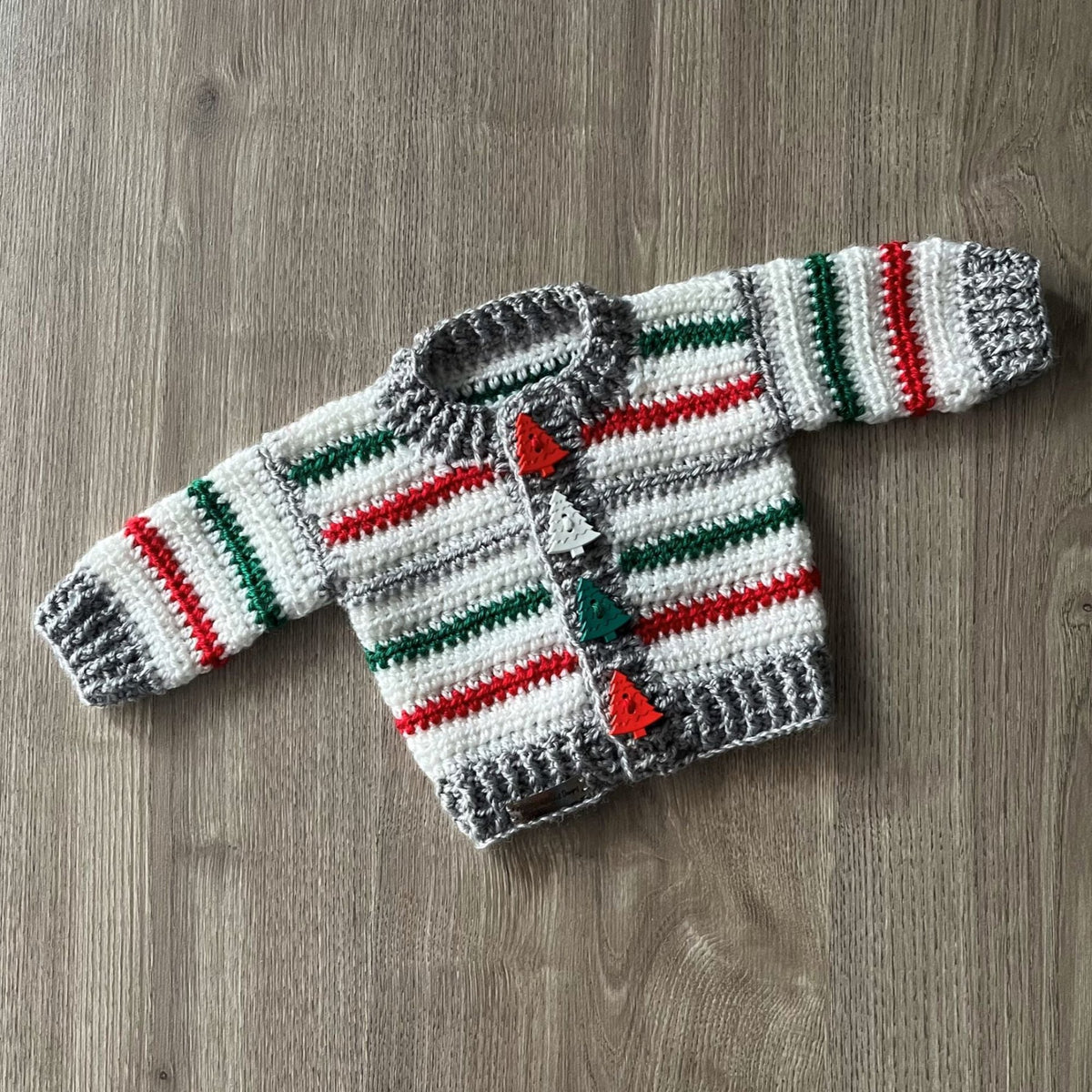 Chrissy Christmas Cardigan Crochet Pattern PDF – Prem to 10 Years – English only