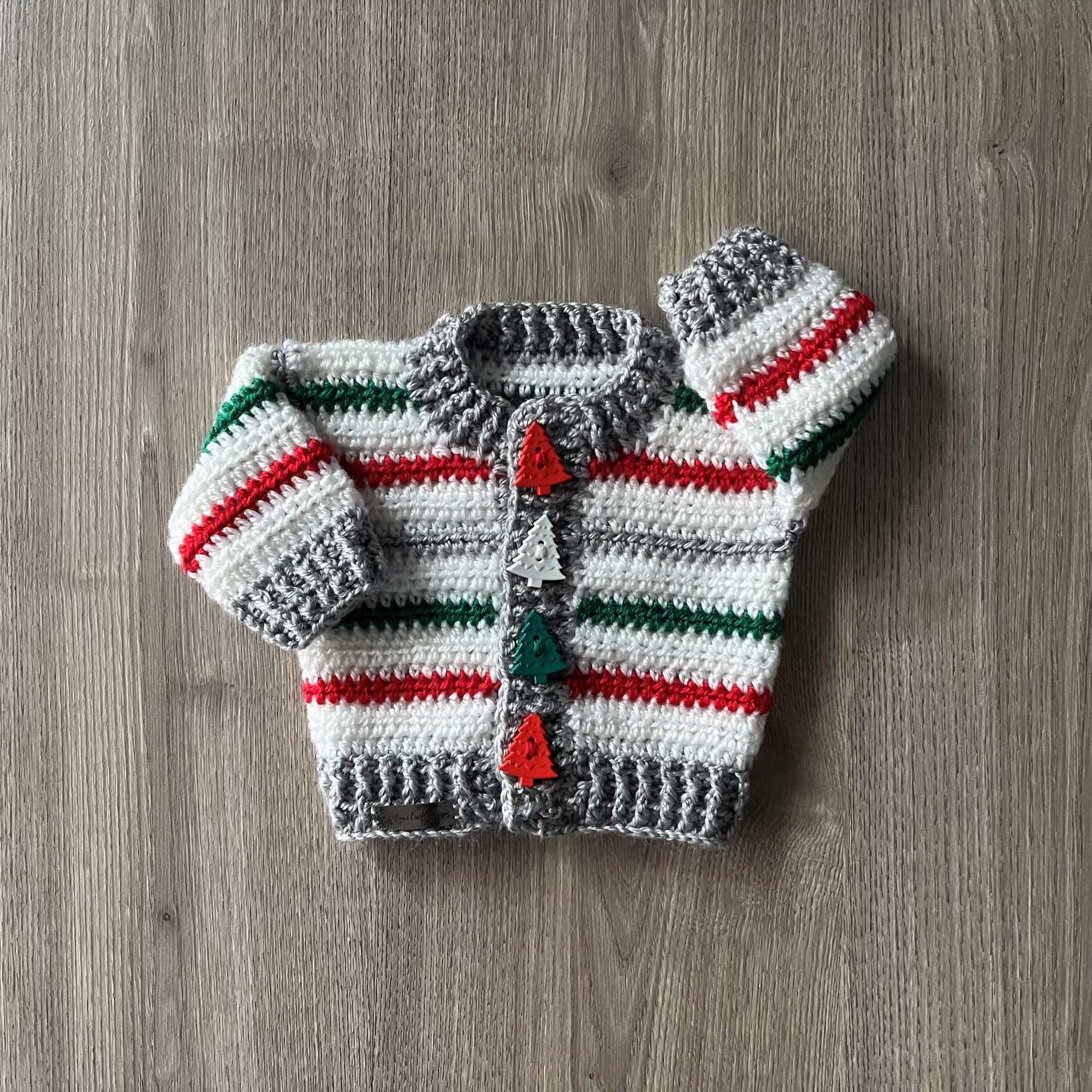 christmas crochet sweater one arm up one arm down