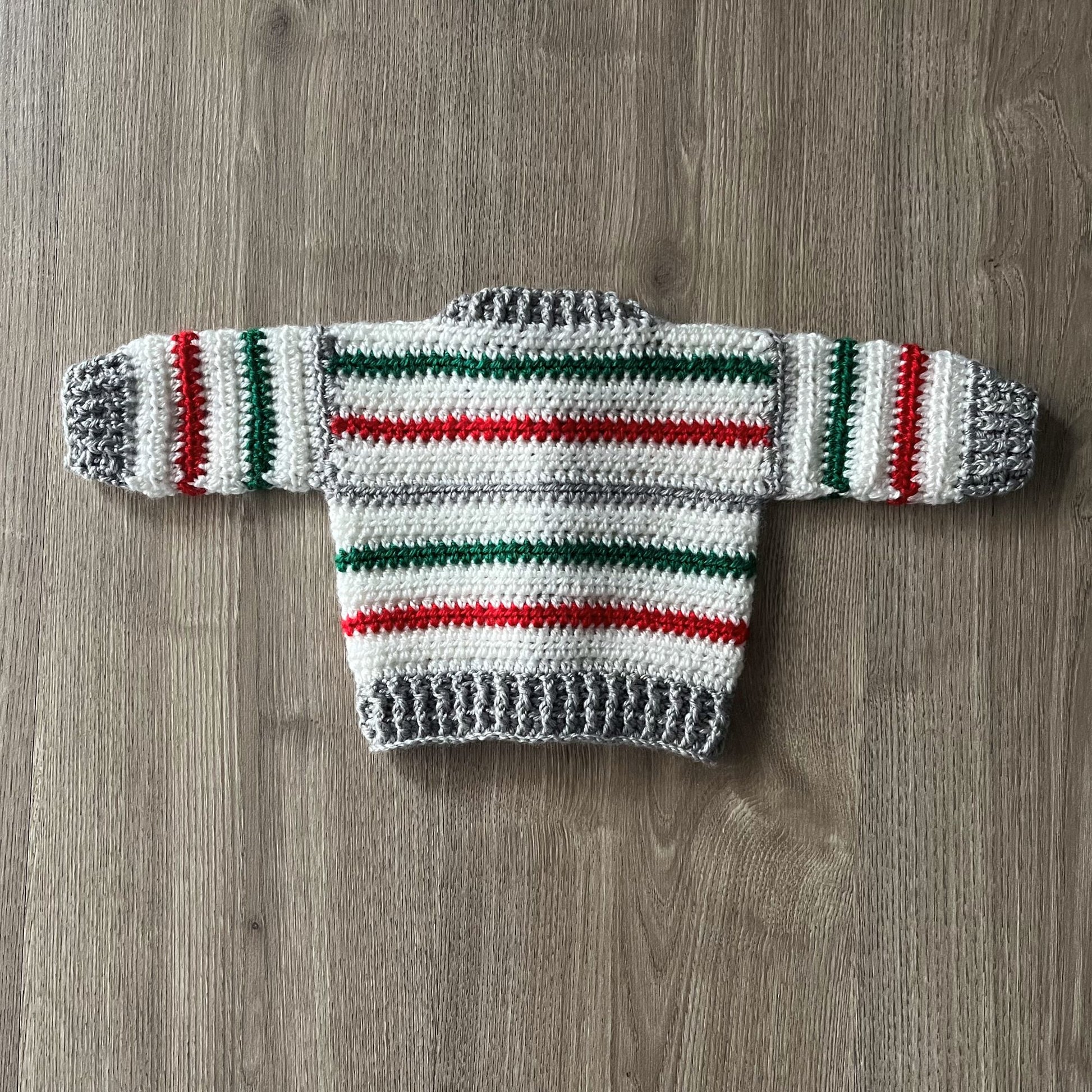 chrissy christmas crochet sweater back