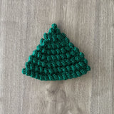 christmas tree hat flat before ribbed bottom band