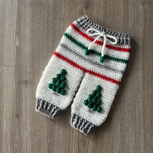 chrissy christmas crochet baby pants