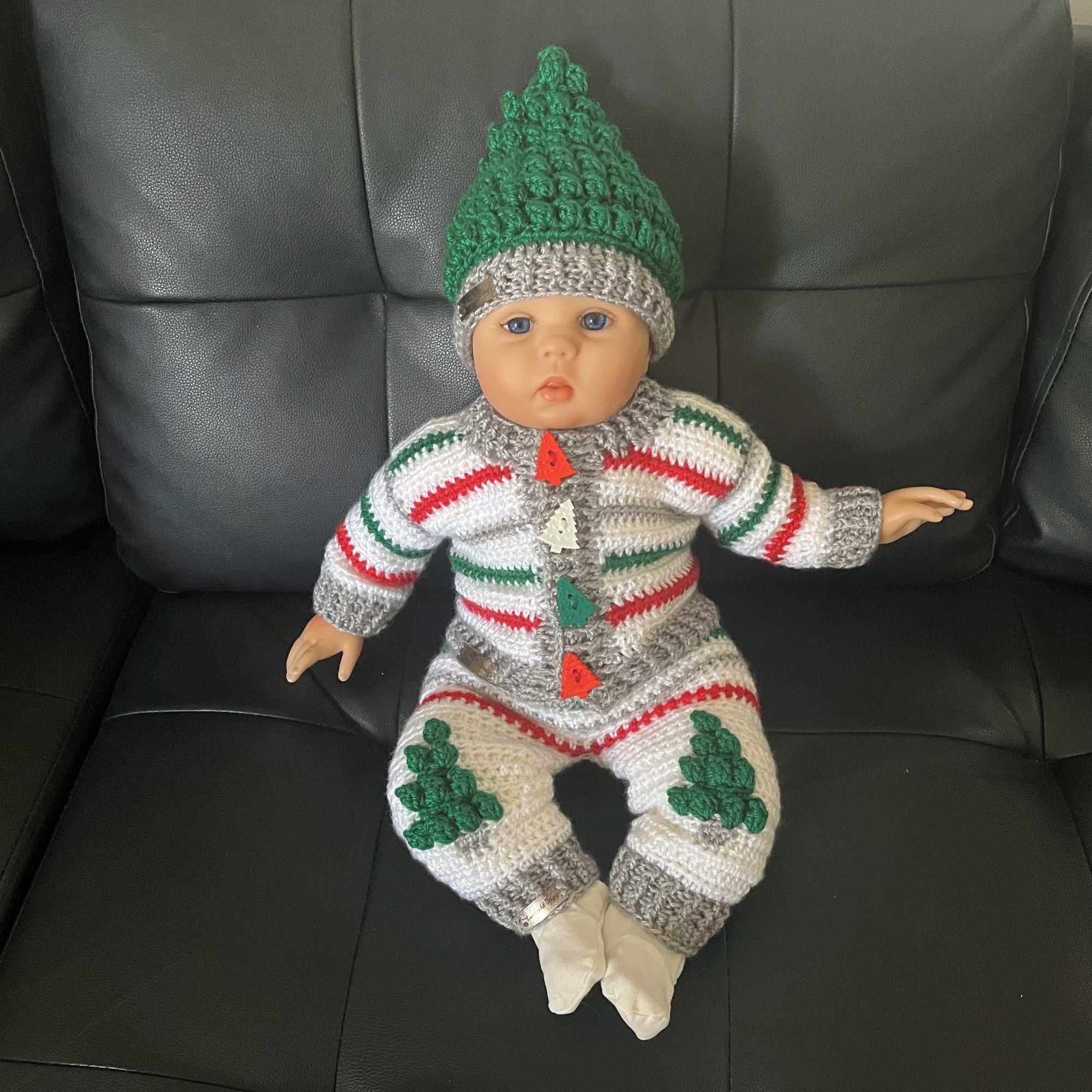 christmas crochet baby set on baby