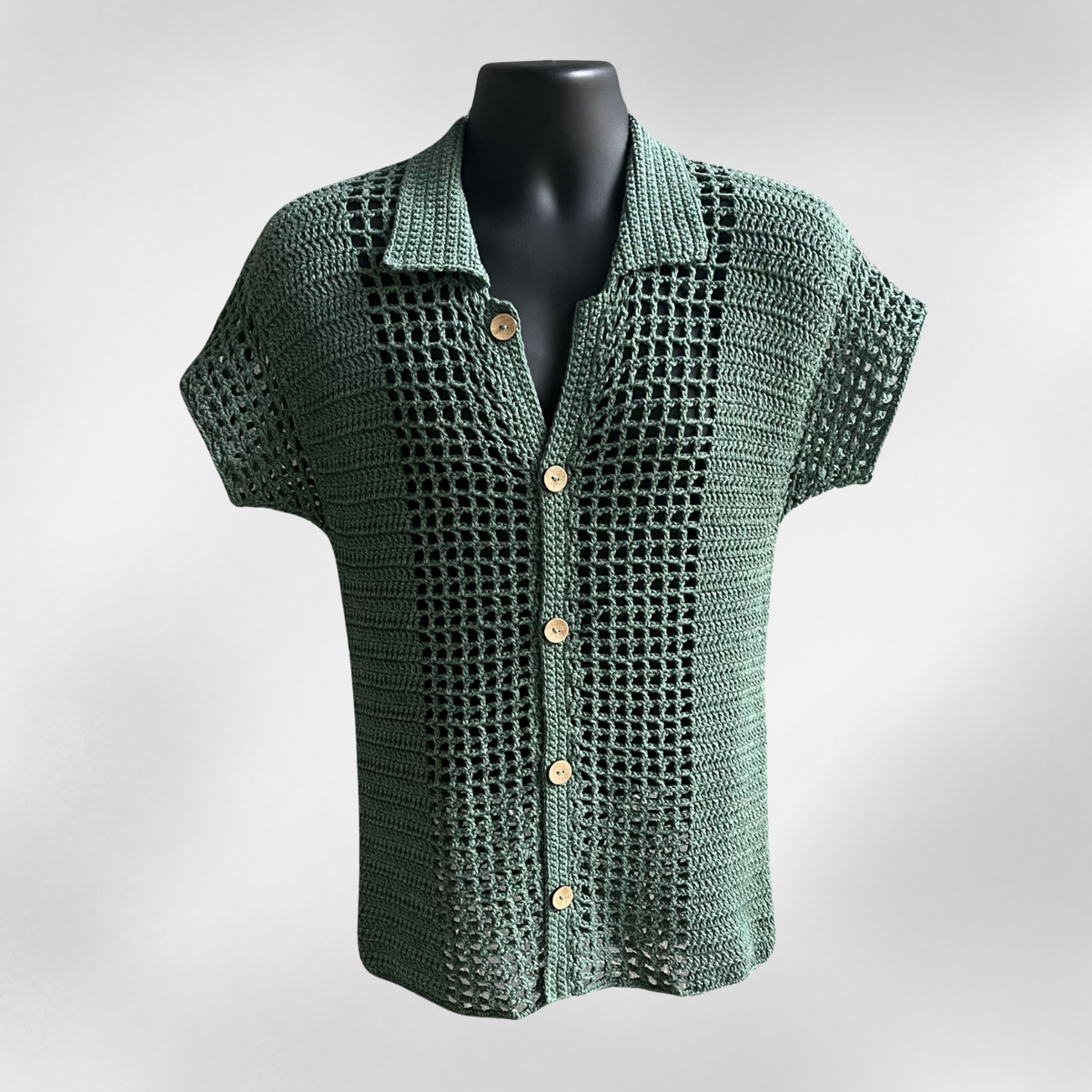 Crochet Men’s Shirt Pattern – Colt Mesh Shirt (Unisex, S–5XL)