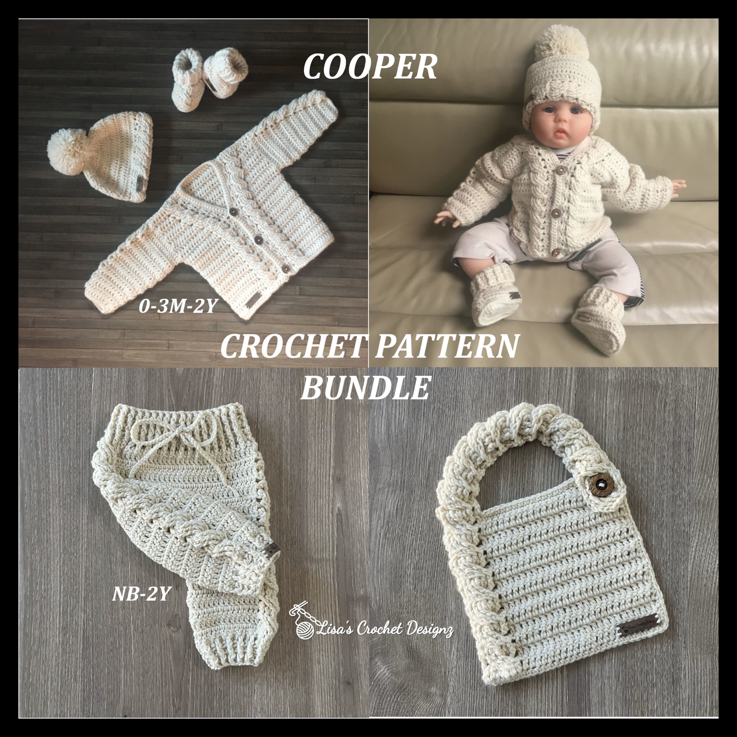 Crochet baby sweater and pants sales