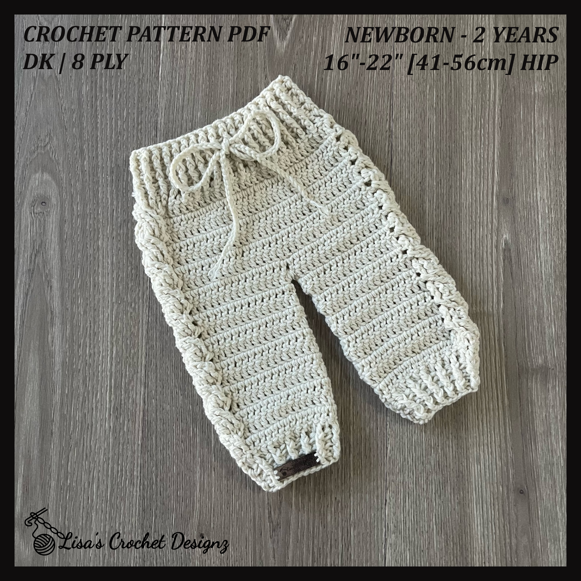 Cooper Crochet Baby Pants Crochet Pattern details