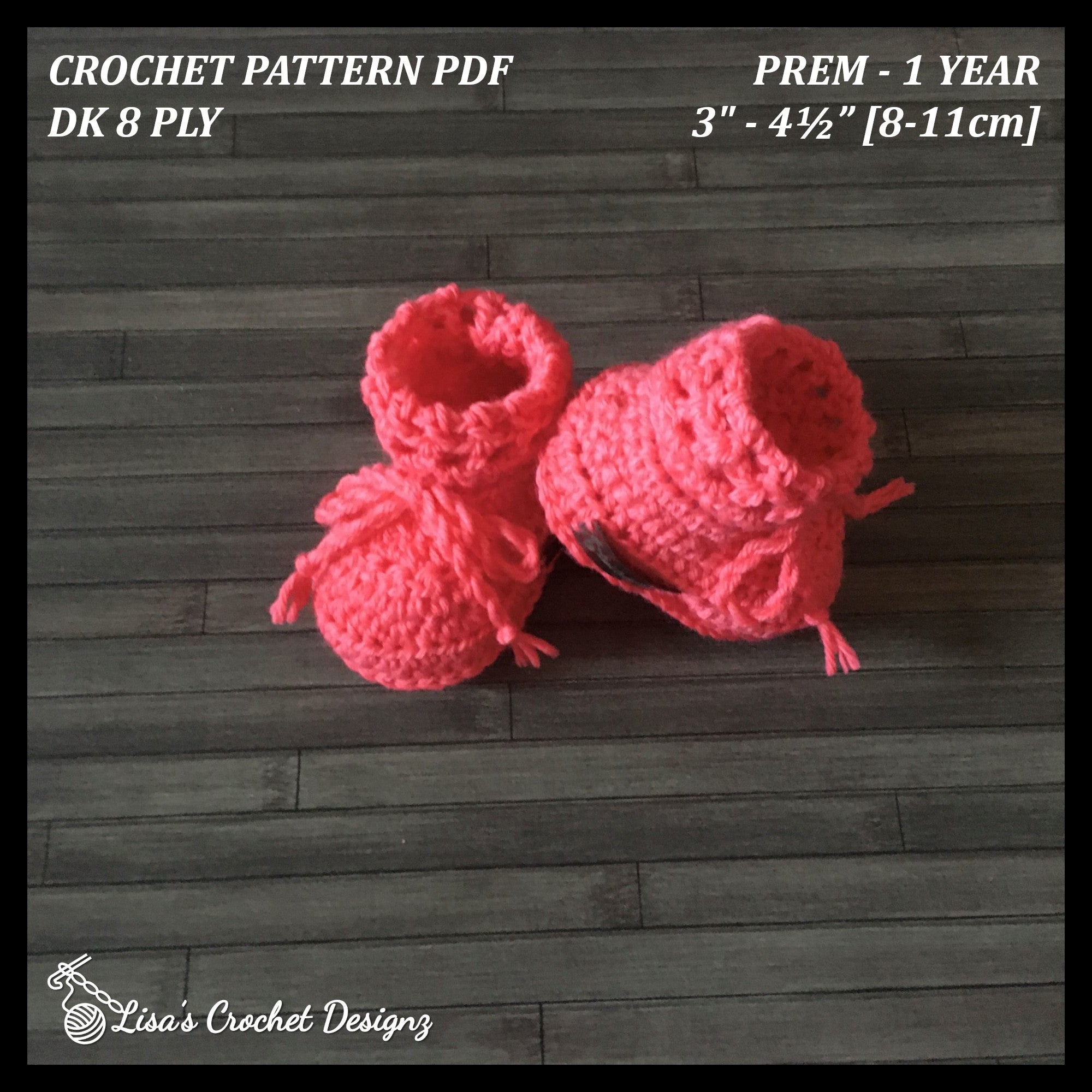 Coral Crochet Baby Booties Crochet Pattern details