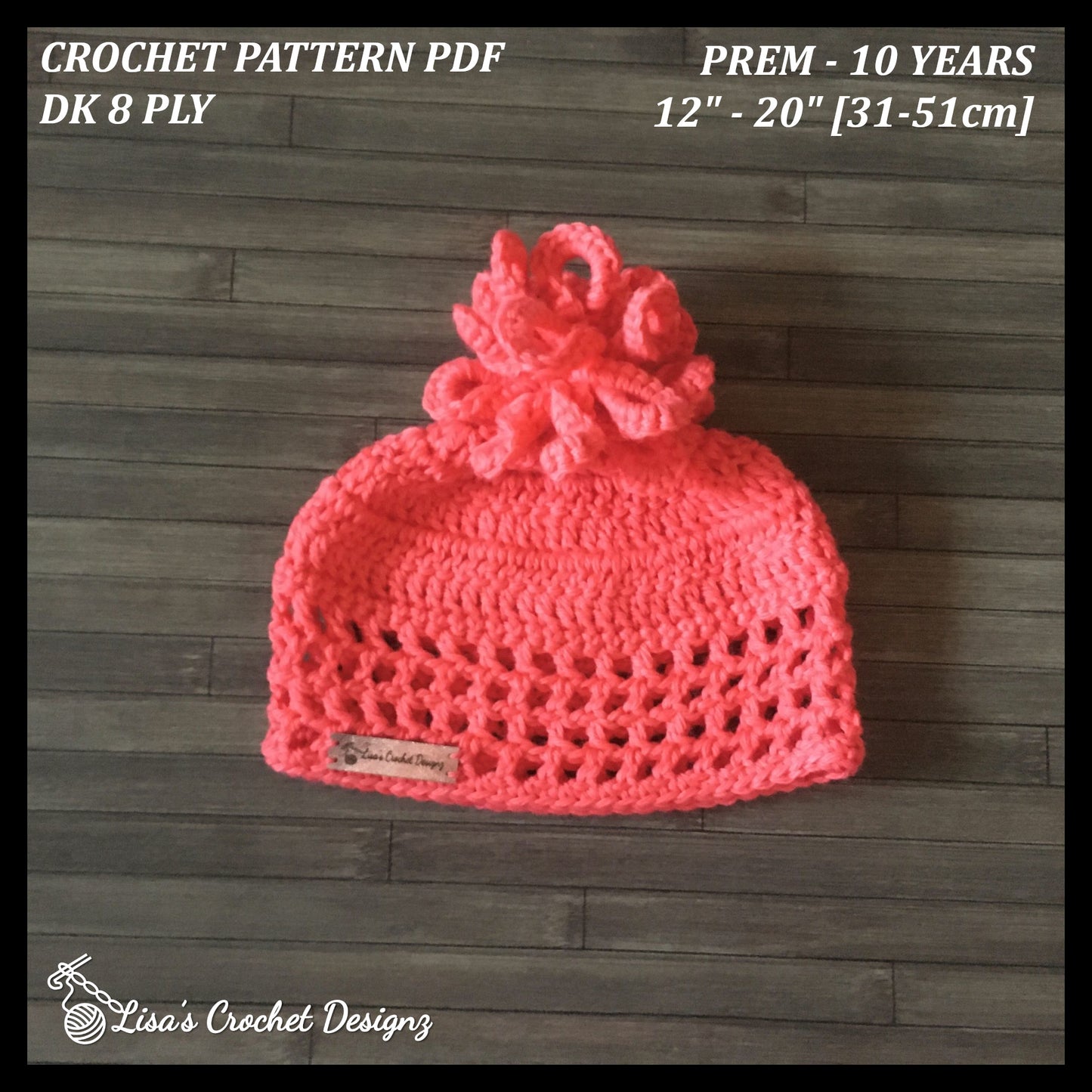 Coral Crochet Hat Crochet Pattern details