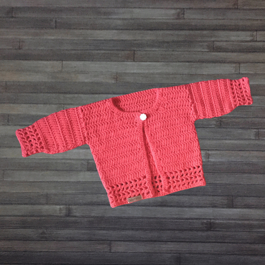 Crochet Pattern Coral Baby Cardigan to 2 Years