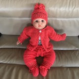 Crochet Baby Pattern Collection – Coral Cardigan, Hat, Booties, Pants & Bib